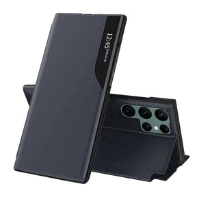 Husa de protectie Techsuit eFold Series compatibil cu Samsung Galaxy S22 Ultra, Albastru Inchis