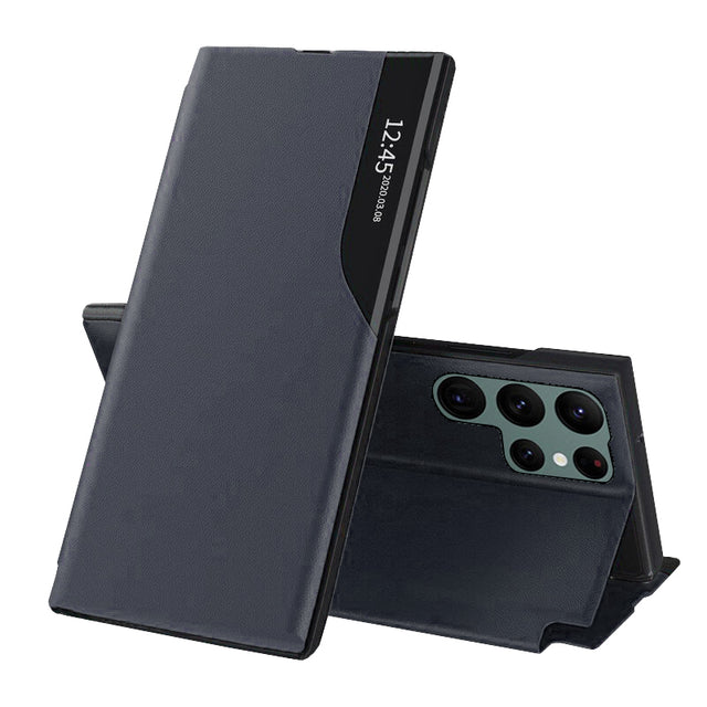 Husa de protectie Techsuit eFold Series compatibil cu Samsung Galaxy S22 Ultra, Albastru Inchis