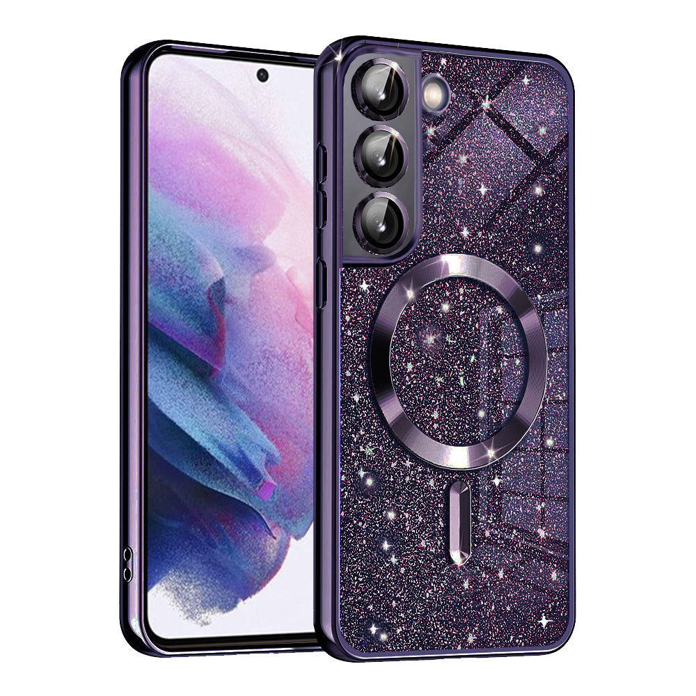 Husa de protectie Techsuit Luxury Glitter MagSafe compatibil cu Samsung Galaxy S21 FE 5G, Mov