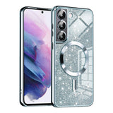 Husa de protectie Techsuit Luxury Glitter MagSafe compatibil cu Samsung Galaxy S21 FE 5G, Albastru