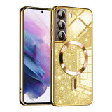 Husa de protectie Techsuit Luxury Glitter MagSafe compatibil cu Samsung Galaxy S21 FE 5G, Auriu