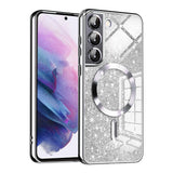 Husa de protectie Techsuit Luxury Glitter MagSafe compatibil cu Samsung Galaxy S21 5G, Argintiu