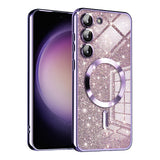 Husa de protectie Techsuit Luxury Glitter MagSafe compatibil cu Samsung Galaxy S23 Plus, Mov deschis
