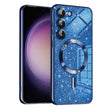 Husa de protectie Techsuit Luxury Glitter MagSafe compatibil cu Samsung Galaxy S23 Plus, Albastru Inchis