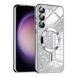 Husa de protectie Techsuit Luxury Glitter MagSafe compatibil cu Samsung Galaxy S23, Argintiu
