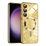 Husa de protectie Techsuit Luxury Glitter MagSafe compatibil cu Samsung Galaxy S23, Auriu