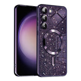 Husa de protectie Techsuit Luxury Glitter MagSafe compatibil cu Samsung Galaxy S23, Mov