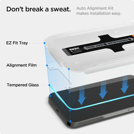 Folie de protectie Spigen (set de 2) Glas.tR EZ-FIT (AGL03385) compatibil cu iPhone 13 / iPhone 13 Pro / iPhone 14 / iPhone 16e / iPhone 17e, Transparent