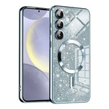Husa de protectie Techsuit Luxury Glitter MagSafe compatibil cu Samsung Galaxy S24 Plus, Albastru