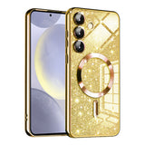 Husa de protectie Techsuit Luxury Glitter MagSafe compatibil cu Samsung Galaxy S24 Plus, Auriu