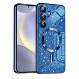 Husa de protectie Techsuit Luxury Glitter MagSafe compatibil cu Samsung Galaxy S24 Plus, Albastru