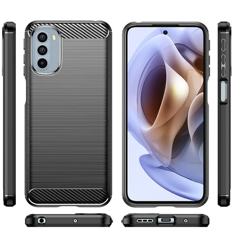 Husa de protectie Techsuit Carbon Silicone compatibil cu Motorola Moto G31 4G / Moto G41 4G, Negru