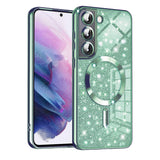 Husa de protectie Techsuit Luxury Glitter MagSafe compatibil cu Samsung Galaxy S22 5G, Verde deschis