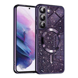 Husa de protectie Techsuit Luxury Glitter MagSafe compatibil cu Samsung Galaxy S22 5G, Mov