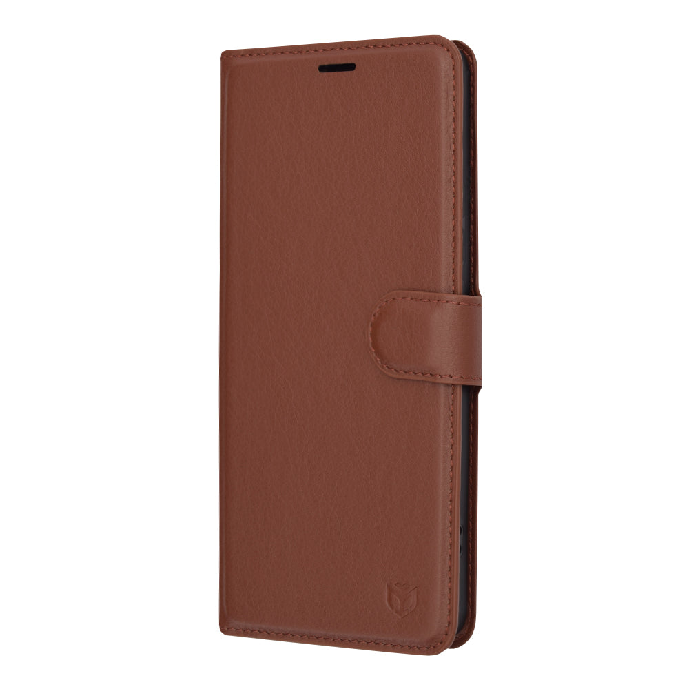 Husa de protectie Techsuit Leather Folio compatibil cu Xiaomi Redmi Note 13 Pro+ 5G, Maro
