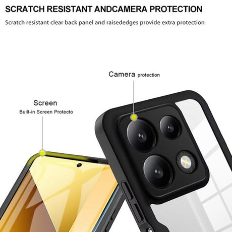 Folie de protectie Techsuit ColorVerse 360 Series + compatibil cu Xiaomi Poco X6 Pro, Negru
