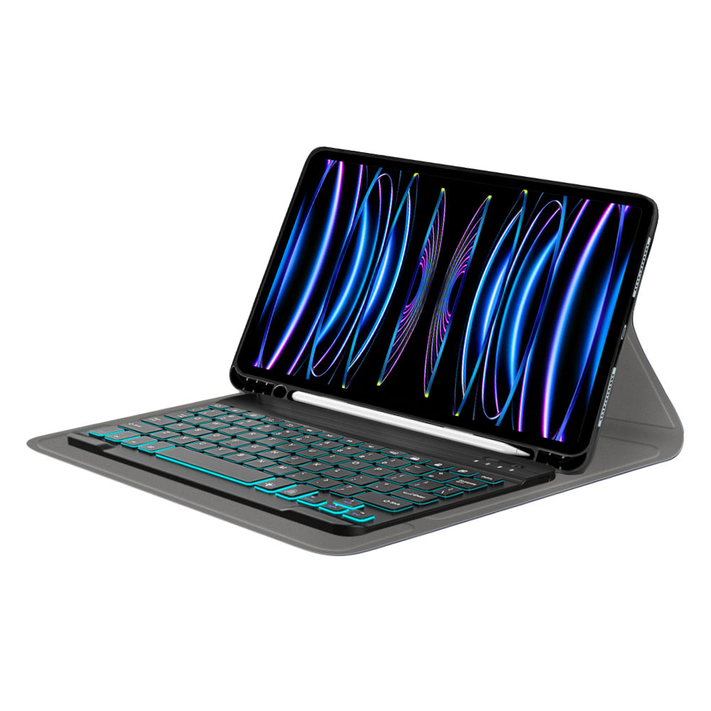 Husa de protectie tableta Techsuit CozyTab Case (with Pencil Holder/RGB Keyboard) compatibil cu iPad Pro 11 (2018/2020/2021/2022) - Black