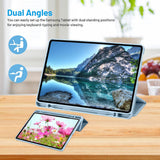 Husa de protectie tableta Techsuit Flex Trifold (with Pencil Holder) compatibil cu Samsung Galaxy Tab S6 Lite (2020/2022/2024), Albastru Cer