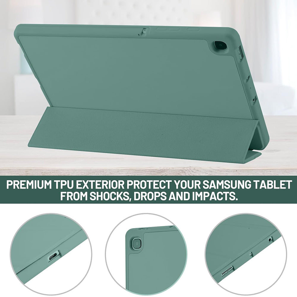 Husa de protectie tableta Techsuit Flex Trifold (with Pencil Holder) compatibil cu Samsung Galaxy Tab S6 Lite (2020/2022/2024), Verde