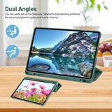 Husa de protectie tableta Techsuit Flex Trifold (with Pencil Holder) compatibil cu Samsung Galaxy Tab S6 Lite (2020/2022/2024), Verde