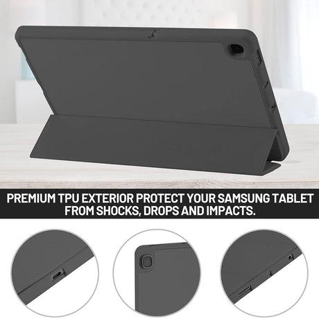 Husa de protectie tableta Techsuit Flex Trifold (with Pencil Holder) compatibil cu Samsung Galaxy Tab S6 Lite (2020/2022/2024), Negru