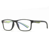 Techsuit Anti-Blue Light Glasses Reflex TR90 (F2388), Rectangular, Nisipiu Black / Green