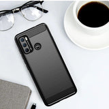 Husa de protectie Techsuit Carbon Silicone compatibil cu Motorola Moto G60, Negru