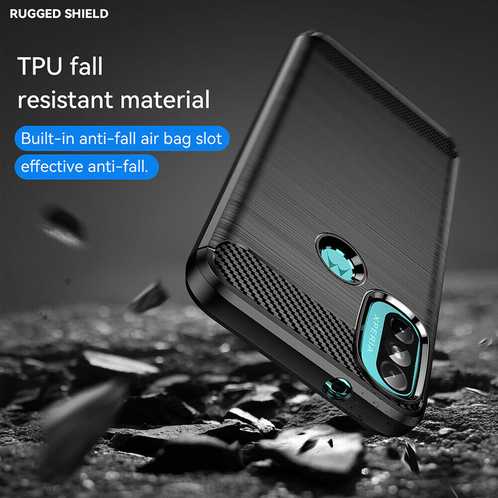 Husa de protectie Techsuit Carbon Silicone compatibil cu Motorola Moto E20 / Moto E30 / Moto E40, Negru