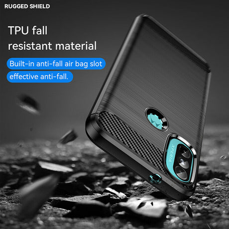 Husa de protectie Techsuit Carbon Silicone compatibil cu Motorola Moto E20 / Moto E30 / Moto E40, Negru