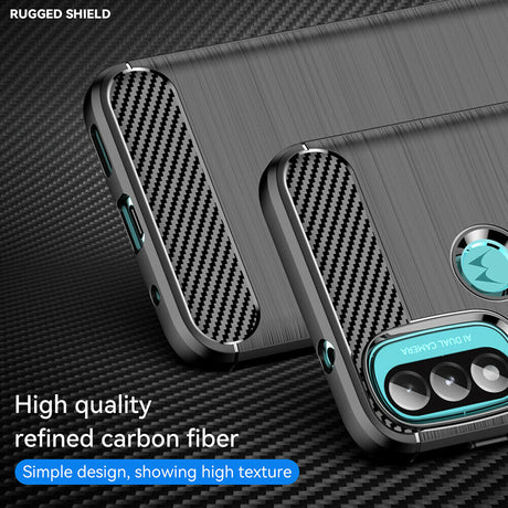 Husa de protectie Techsuit Carbon Silicone compatibil cu Motorola Moto E20 / Moto E30 / Moto E40, Negru