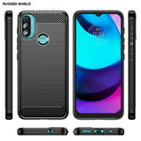 Husa de protectie Techsuit Carbon Silicone compatibil cu Motorola Moto E20 / Moto E30 / Moto E40, Negru