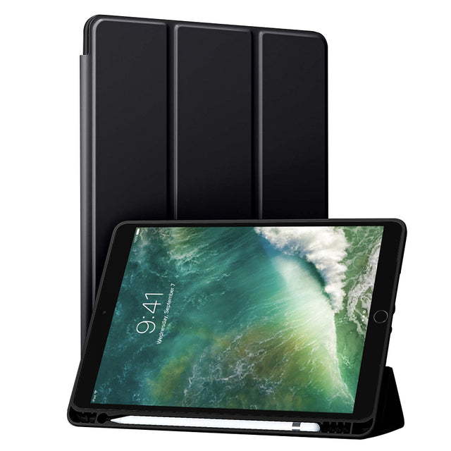 Husa de protectie tableta Techsuit Flex Trifold (with Pencil Holder) compatibil cu iPad Air 10.5 2019 / Pro 10.5 2017, Negru