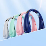 Techsuit Neck Fan (H6), Portable, USB, Rechargeable, Adjustable, Digital Display, 1200mAh, Roz