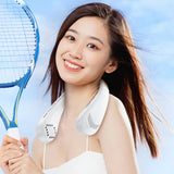 Techsuit Neck Fan (H6), Portable, USB, Rechargeable, Adjustable, Digital Display, 1200mAh, Roz