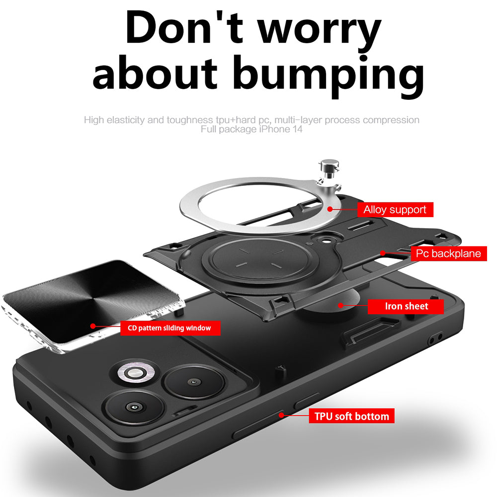 Husa de protectie Techsuit CamGuard Pro compatibil cu Xiaomi Redmi 13C 5G, Rosu