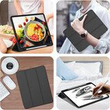 Husa de protectie tableta Techsuit Flex Trifold (with Pencil Holder) compatibil cu iPad Pro 12.9 (2018/2020/2021/2022), Albastru Cer