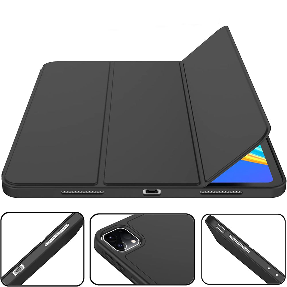 Husa de protectie tableta Techsuit Flex Trifold (with Pencil Holder) compatibil cu iPad Pro 12.9 (2018/2020/2021/2022), Albastru Cer