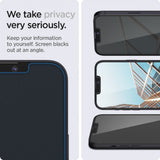 Folie de protectie Spigen (set de 2) Glas.tR EZ-FIT (AGL03378) compatibil cu iPhone 13 Pro Max / iPhone 14 Plus, Privacy