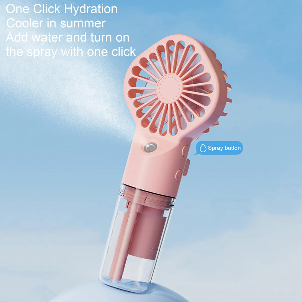 Techsuit Handheld Fan (G10), Portable, with Humidifier, Four Speeds, USB, Negru