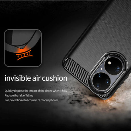Husa de protectie Techsuit Carbon Silicone compatibil cu Huawei P50 Pro, Negru