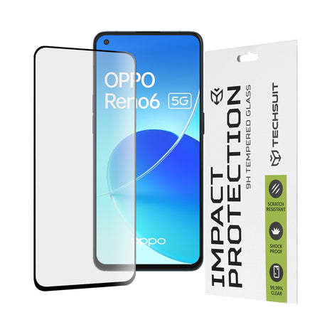 Folie de protectie Techsuit 111D Full Cover / Full Glue Glass compatibil cu Oppo Reno6 5G (Mediatek), Negru