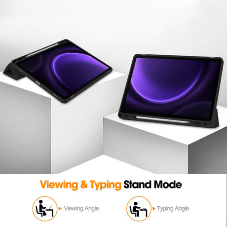 Techsuit Flex Trifold tablettok Samsung Galaxy Tab S9 / S9 FE / S10 FE, fekete