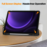 Husa de protectie tableta Techsuit Flex Trifold (with Pencil Holder) compatibil cu Samsung Galaxy Tab S9 / S9 FE / S10 FE, Negru