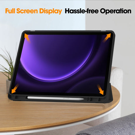 Techsuit Flex Trifold tablettok Samsung Galaxy Tab S9 / S9 FE / S10 FE, fekete