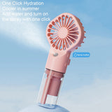 Techsuit Handheld Fan (G10), Portable, with Humidifier, Four Speeds, USB, Roz