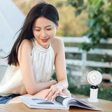 Techsuit Handheld Fan (N15), Foldable Design, Digital Display, Ultra Silent, 1800mAh, Alb