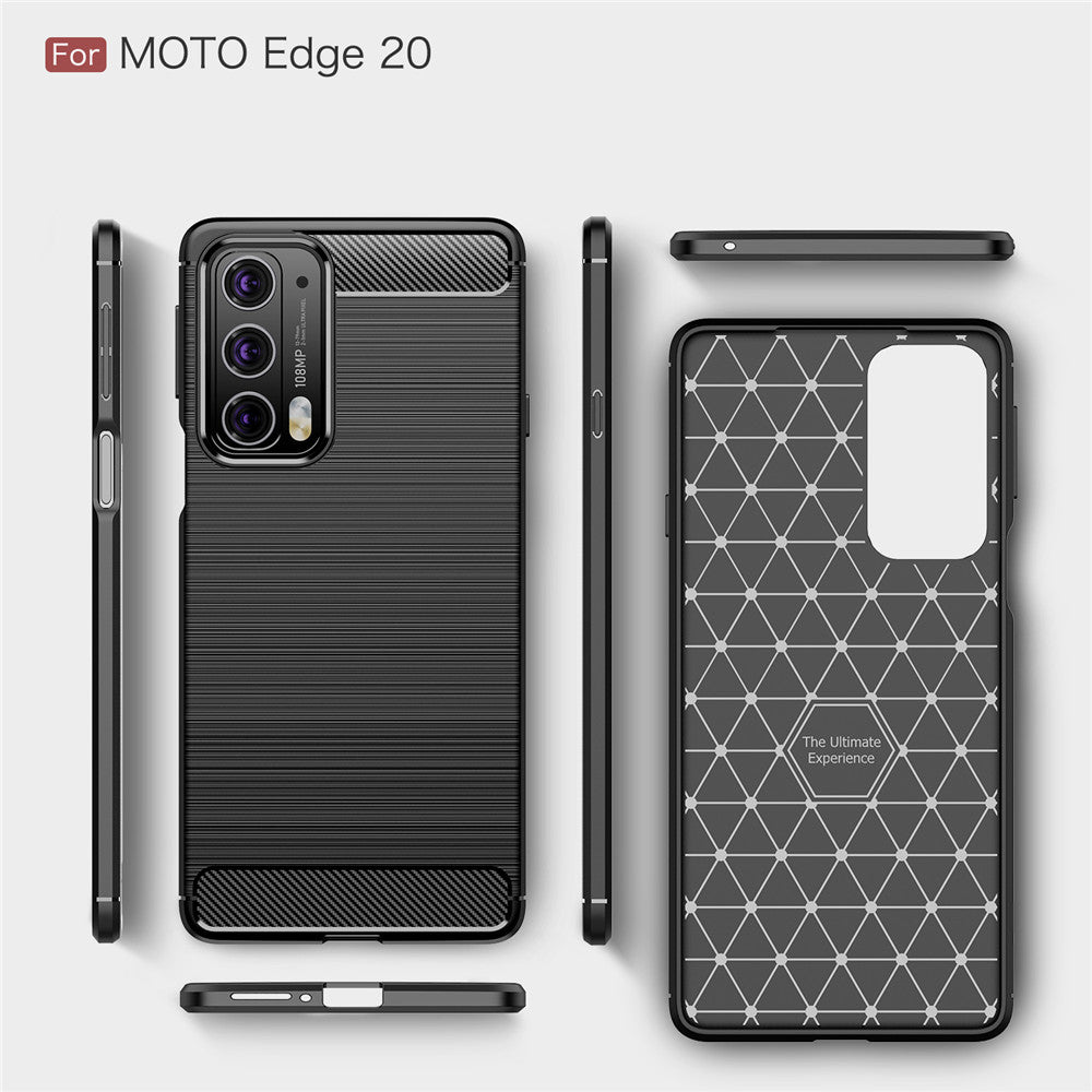 Husa de protectie Techsuit Carbon Silicone compatibil cu Motorola Edge 20 5G, Negru