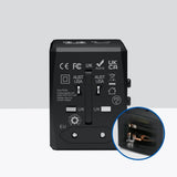 Incarcator Techsuit Travel Adapter (HHT904-B2), PD20W, 2 x USB, 2 xType-C, EU, UK, AUS, US, Negru