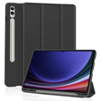 Husa de protectie tableta Techsuit Flex Trifold (with Pencil Holder) compatibil cu Samsung Galaxy Tab S9 Ultra / S10 Ultra, Negru