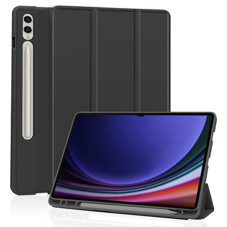 Husa de protectie tableta Techsuit Flex Trifold (with Pencil Holder) compatibil cu Samsung Galaxy Tab S9 Ultra / S10 Ultra, Negru